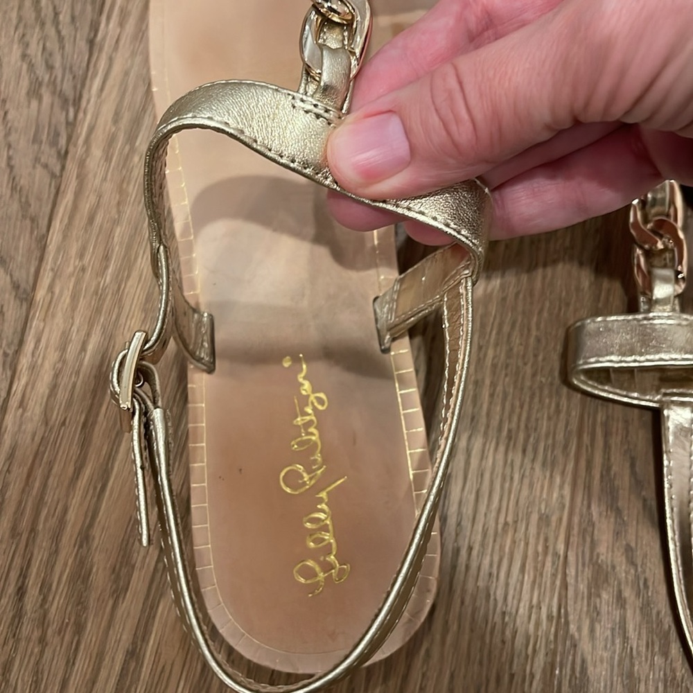 Lilly Pulitzer Gold Chain Thong Sandals - Picture 5 of 5